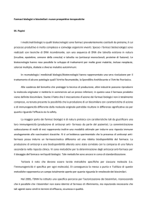 Farmaci biologici e biosimilari: nuove prospettive terapeutiche M