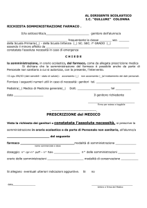 PRESCRIZIONE del MEDICO Vista la richiesta dei genitori e