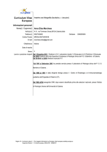Curriculum Vitae Europass - Azienda Ospedaliero