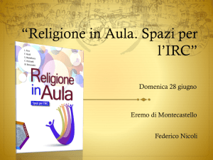 Religione in Aula. Spazi per l`IRC