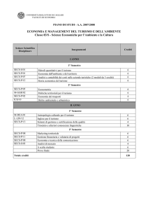 ECONOMIA E MANAGEMENT DEL TURISMO E DELL`AMBIENTE