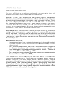 PATROLOGIA (32 ore) – II semestre