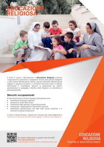 EDUCAZIONE RELIGIOSA - Pontificia Facoltà di Scienze dell