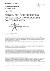 PISTOIA- DIALOGHI SULL`UOMO, FESTIVAL DI ANTROPOLOGIA