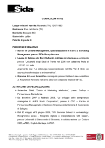 CURRICULUM VITAE Luogo e data di nascita