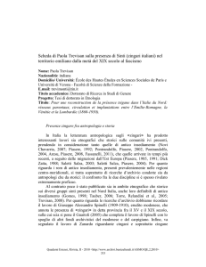Scheda di Paola Trevisan sulla presenza di Sinti (zingari italiani) nel