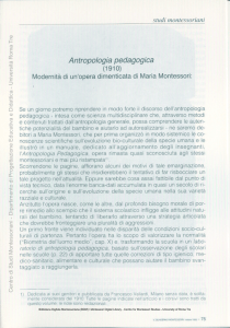 Antropologia pedagogica - CeSMon – Centro di Studi Montessoriani
