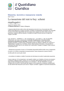 La tassazione del rent to buy: schemi riepilogativi