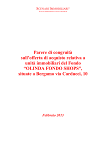 Parere di congruità sull`offerta di acquisto relativa a unità immobiliari