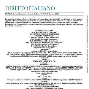 Corte di Cassazione Terza civile Data: 14.10.2015