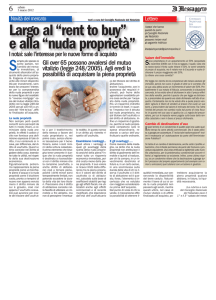 Largo al “rent to buy” e alla “nuda proprietà”