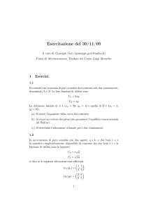 Esercitazione del 30/11/09