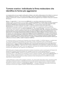 Tumore ovarico: individuata la firma molecolare che identifica le