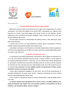 Il tumore della cervice uterina: la prevenzione. Il vaccino: istruzioni