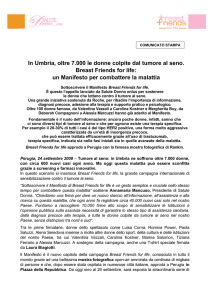 In Umbria, oltre 7.000 le donne colpite dal tumore al seno. Breast