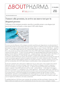 Tumore alla prostata, in arrivo un nuovo test per la diagnosi