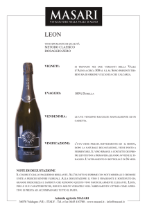VIGNETI: UVaGGIO: VENdEmmIa: VINIfIcazIONE: 100% DURELLA