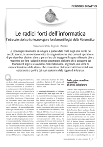 Le radici forti dell`informatica - Dipartimento di Matematica e