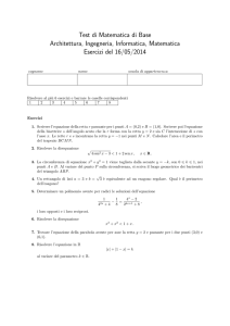 Test di Matematica di Base Architettura, Ingegneria, Informatica