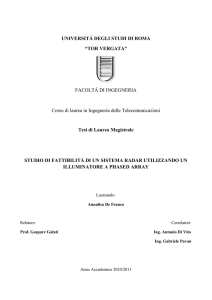 Studio di fattibilità di un sistema radar utilizzando un