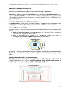 SISTEMA OPERATIVO Il software viene normalmente