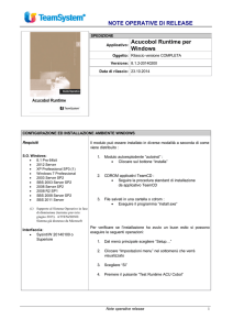 NOTE OPERATIVE DI RELEASE Acucobol Runtime per Windows