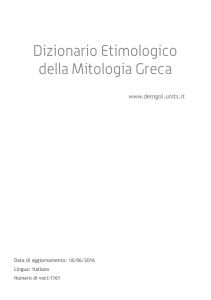 Italiano - Dizionario Etimologico della Mitologia Greca