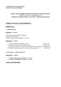 Modele subiecte licenta ITALIANA