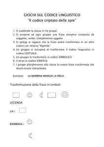 GIOCHI SUL CODICE LINGUISTICO “Il codice criptato delle spie”