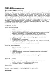 LINGUA ARABA Docente responsabile: Barbara Airò Presentazione