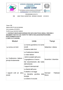 PROGRAMMAZIONE FINALE PER CLASSE Della