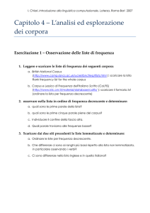 Capitolo 4 – L`analisi ed esplorazione dei corpora