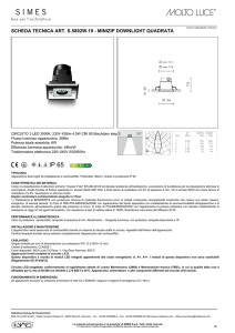 scheda tecnica art. s.5892w.19 - minizip downlight quadrata