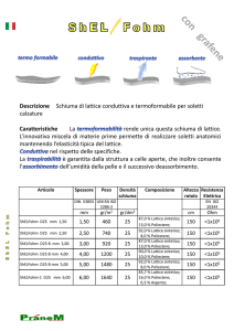 Descrizione Schiuma di lattice conduttiva e termoformabile per