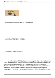Alimentatore Esterno per Reflex Digitali Canon