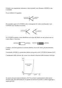 Il diodo è un componente elettronico a due terminali, uno chiamato