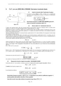 9. F.d.T. con uno ZERO NELL`ORIGINE: Derivatore invertente ideale.