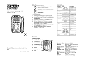 Manuale d`Istruzioni Multimetro Tascabile 4000 Contatore Auto