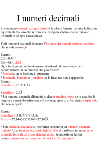 I numeri decimali