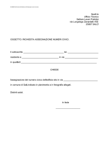 Richiesta assegnazione numeri civici