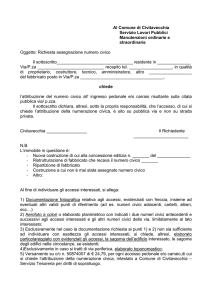 Richiesta assegnazione numero civico