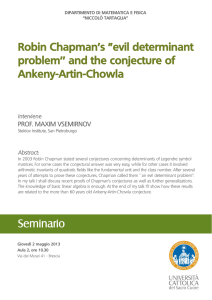 Seminario Robin Chapman`s "evil determinant