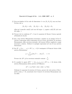 Esercizi di Gruppi di Lie – A.A. 2006–2007