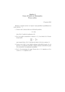 Scritto del 27 gennaio 2012 - Dipartimento di Matematica e Informatica