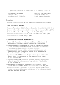 CV (Italian) - Dipartimento di Matematica