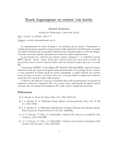 Teorie Lagrangiane su varieta` con bordo.