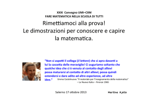 Rimegamoci alla prova! Le dimostrazioni per conoscere - UMI-CIIM