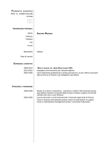 Nome Indirizzo Telefono Fax E-mail Nazionalità Italiana Data di