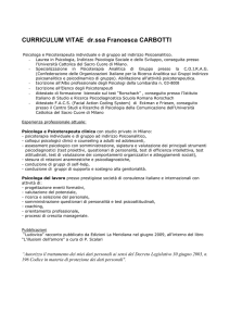 CURRICULUM VITAE dr.ssa Francesca CARBOTTI