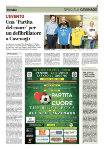 Una “Partita del cuore” per un defibrillatore a Cavenago
